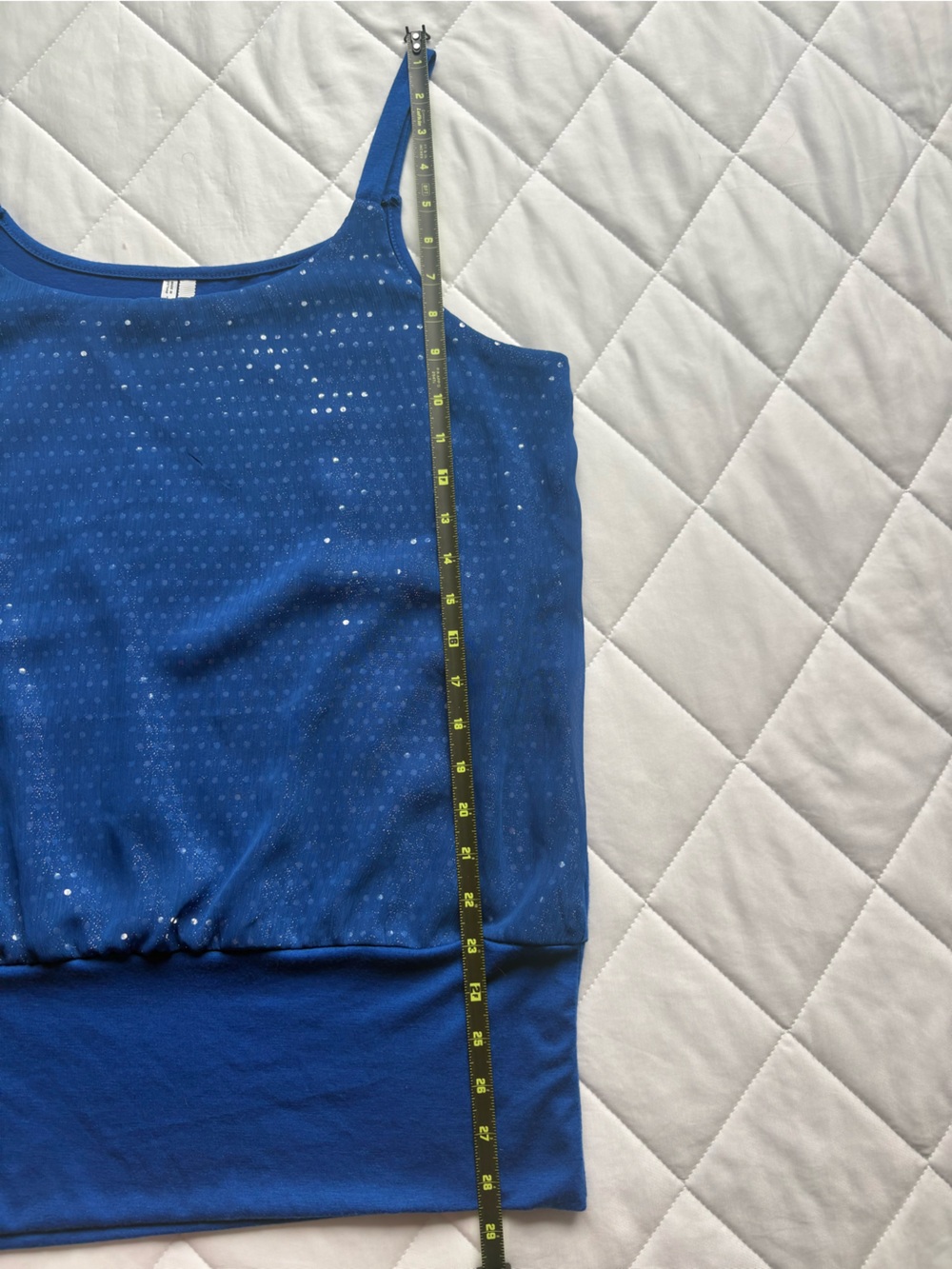 Vintage Y2K Blue Sequin Cami Tank Top
